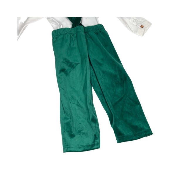 Badgley Mischka Boys Velour Pants With Suspenders Long Sleeve Shirt Size 18/24 M - Picture 4 of 11